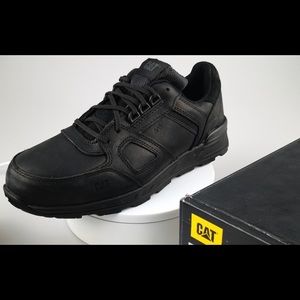 CAT Woodward Black Leather Steel Toe Work Shoes
